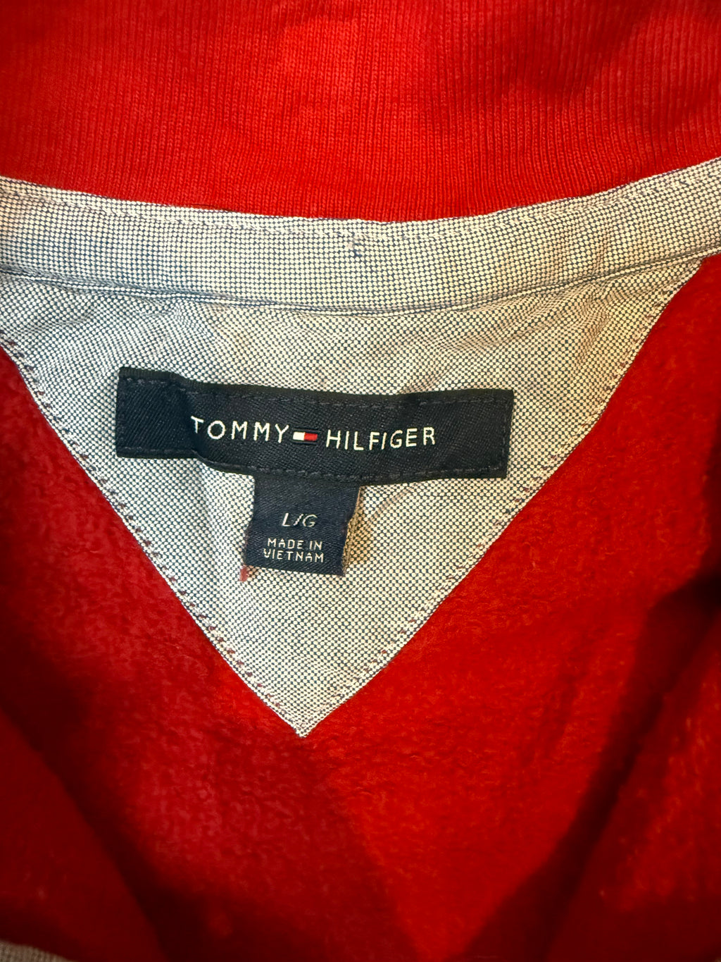 Tommy Hilfiger Red Quarter-Zip Sweatshirt / Jumper