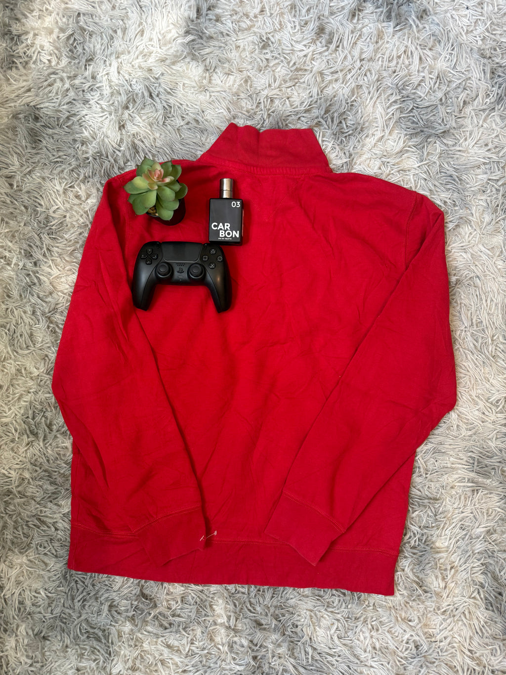 Tommy Hilfiger Red Quarter-Zip Sweatshirt / Jumper