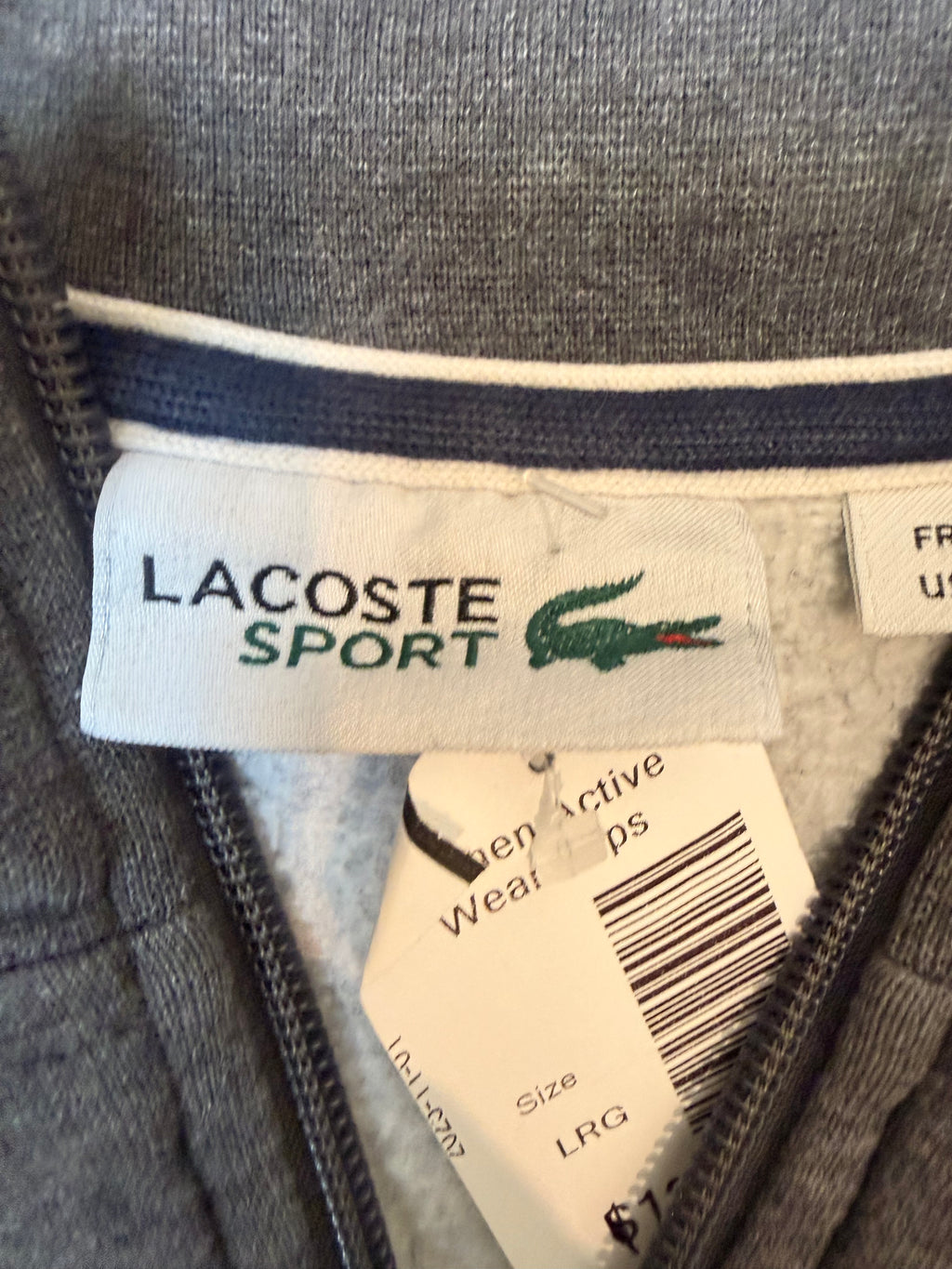 Lacoste Grey Full-Zip Sweatshirt Track Jacket